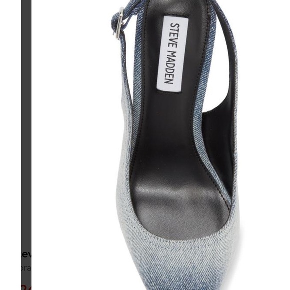 Steve Madden Denim Pointed Slingback Heels - Picture 8 of 9